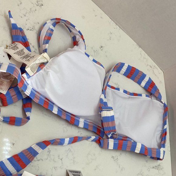 NWT Jessica Simpson Striped Two Piece swimsuit - Picture 3 of 6